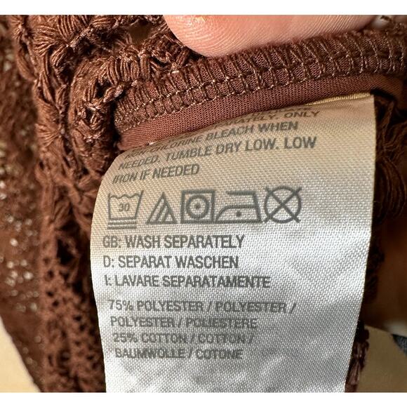 NWOT Peace Love World QVC Boho Crochet Lace Sweater Duster Boho Cardigan Sz S - Picture 6 of 6